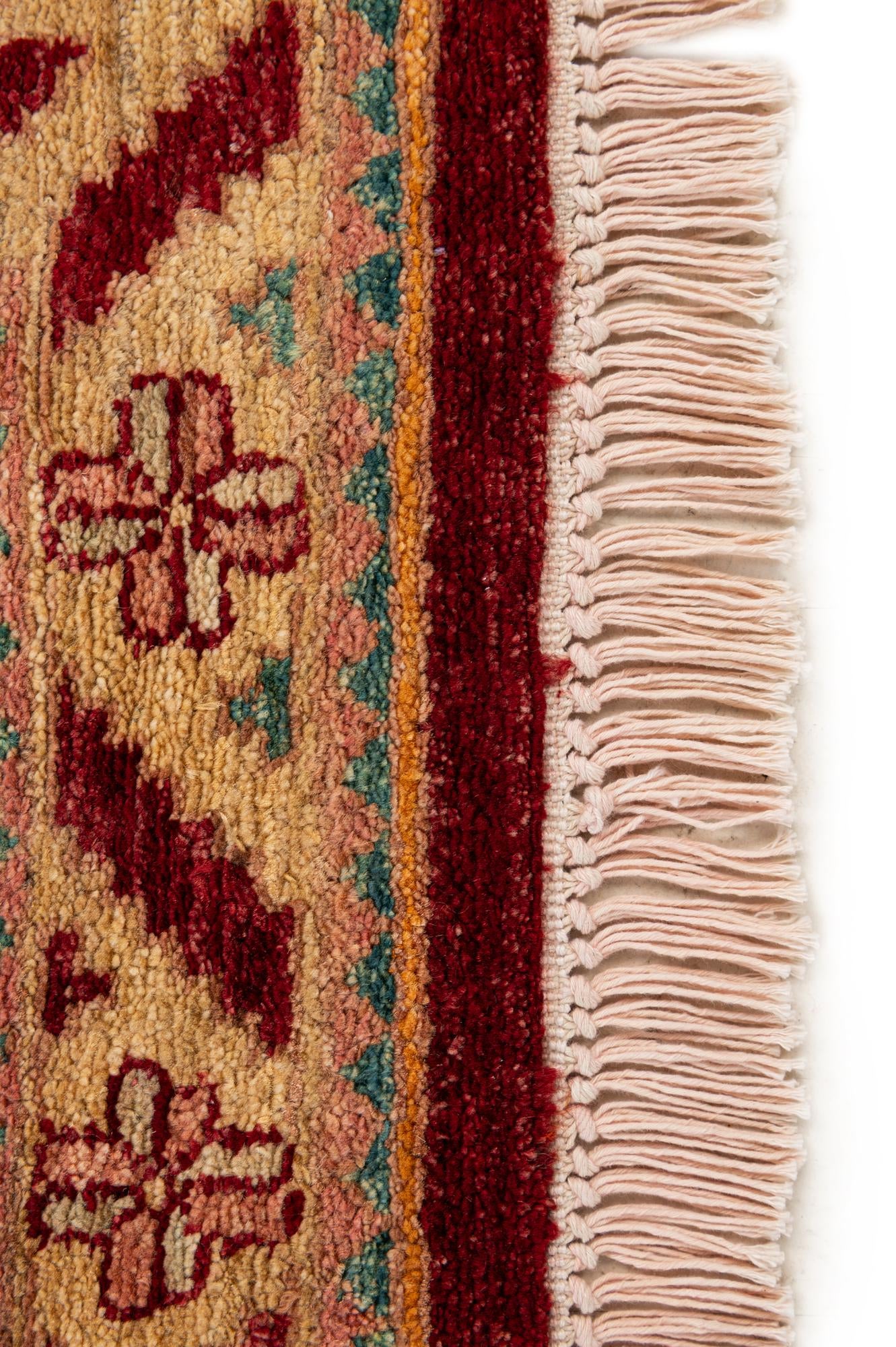 3' 4 x 4' 6 Hand Knotted Ziegler Wool Rug