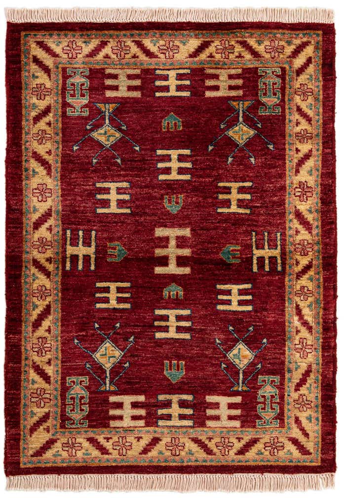3' 4 x 4' 6 Hand Knotted Ziegler Wool Rug