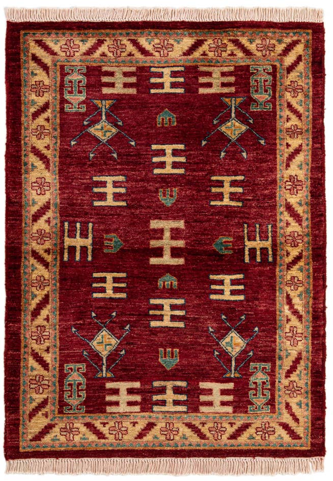 Detail image of 3' 4 x 4' 6 Hand Knotted Ziegler Wool Rug