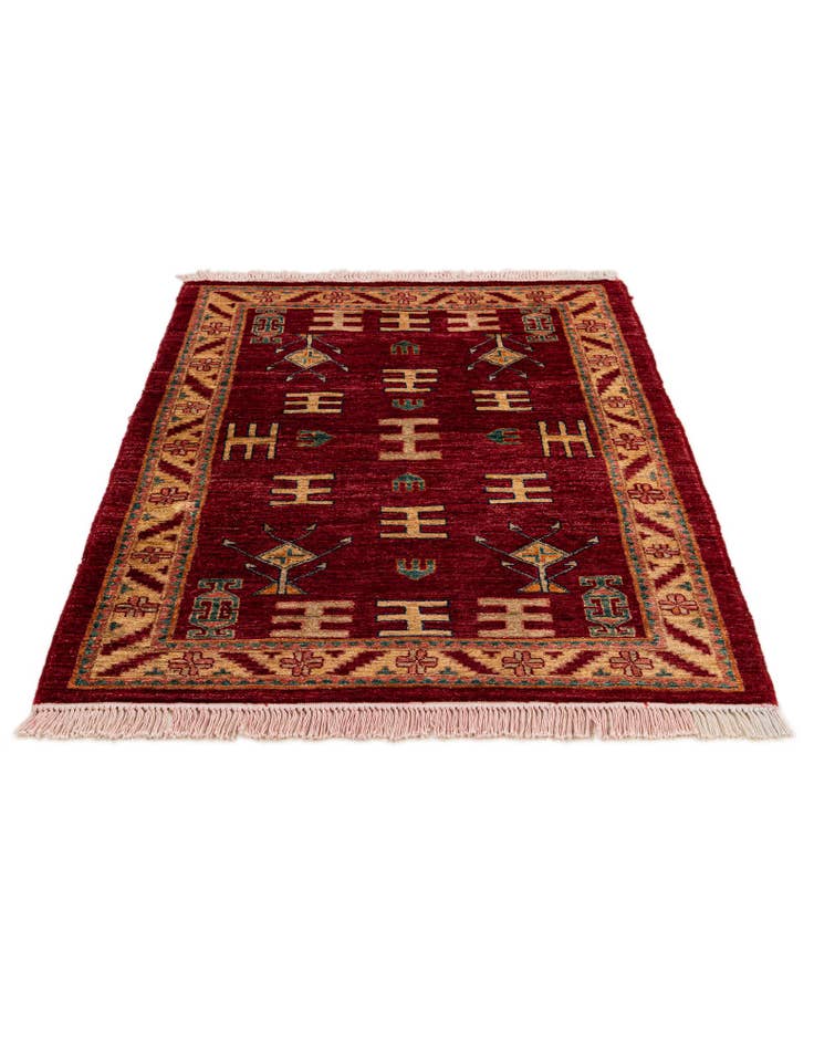 Detail image of 3' 4 x 4' 4 Hand Knotted Ziegler Wool Rug