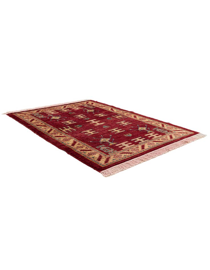 Detail image of 3' 4 x 4' 4 Hand Knotted Ziegler Wool Rug