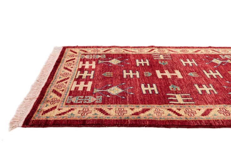 Detail image of 3' 4 x 4' 4 Hand Knotted Ziegler Wool Rug