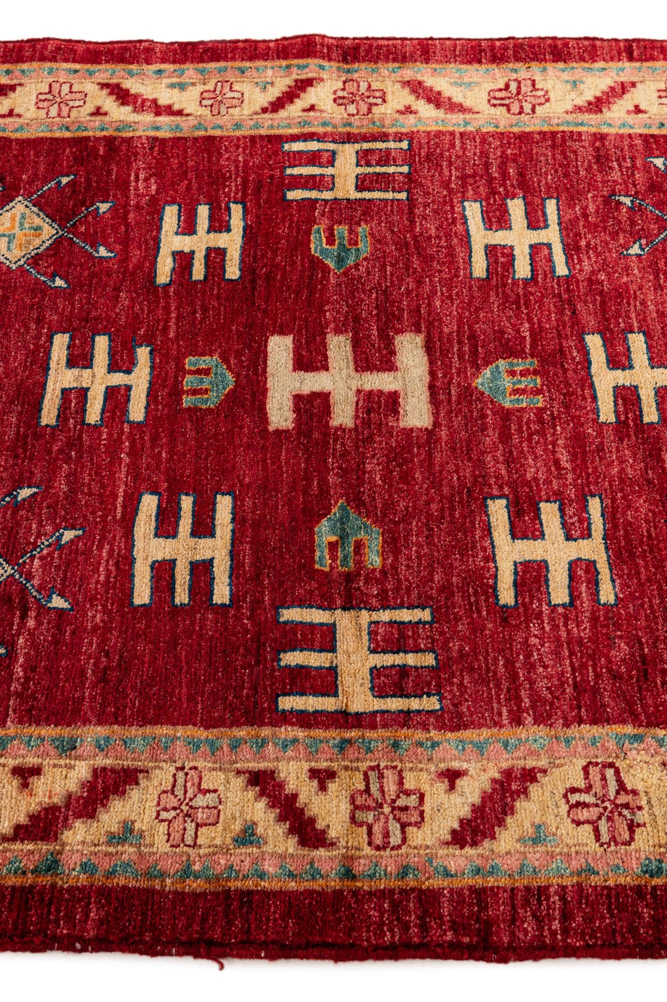 3' 4 x 4' 4 Hand Knotted Ziegler Wool Rug
