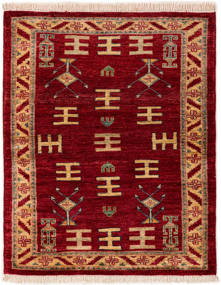 Detail image of 3' 3 x 4' 11 Hand Knotted Ziegler Wool Rug