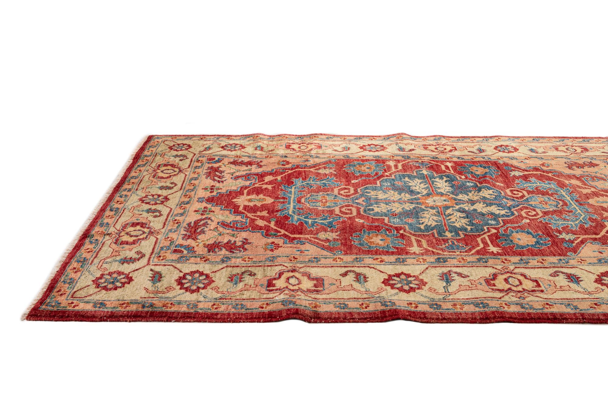 5' 8 x 8' 3 Hand Knotted Ziegler Wool Rug