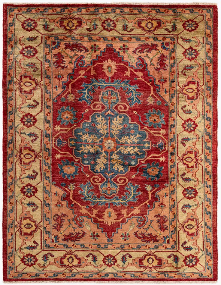 Detail image of 5' 8 x 8' 3 Hand Knotted Ziegler Wool Rug