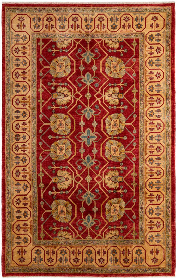 Detail image of 6' 6 x 10' Hand Knotted Ziegler Wool Rug