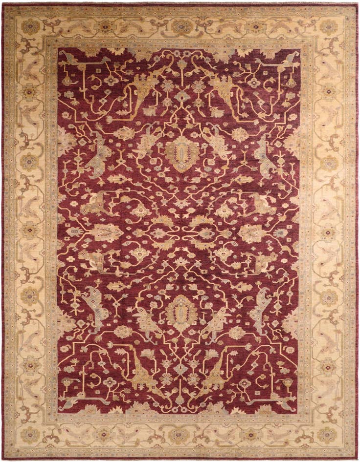 Detail image of 11' 11 x 17' 7 Hand Knotted Ziegler Wool Rug