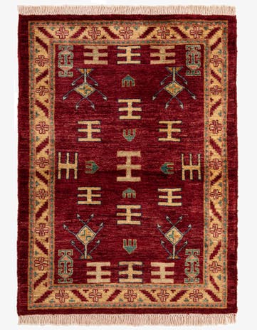 3' 4 x 4' 6 Hand Knotted Ziegler Wool Rug