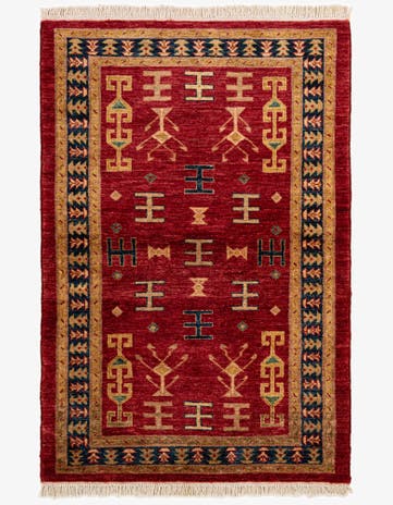 3' 5 x 5' 2 Hand Knotted Ziegler Wool Rug