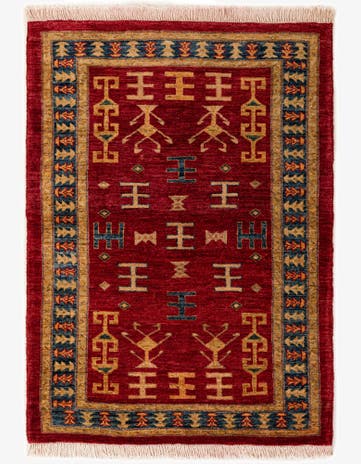 3' 4 x 4' 8 Hand Knotted Ziegler Wool Rug