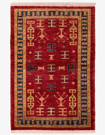 3' 5 x 5' 3 Hand Knotted Ziegler Wool Rug