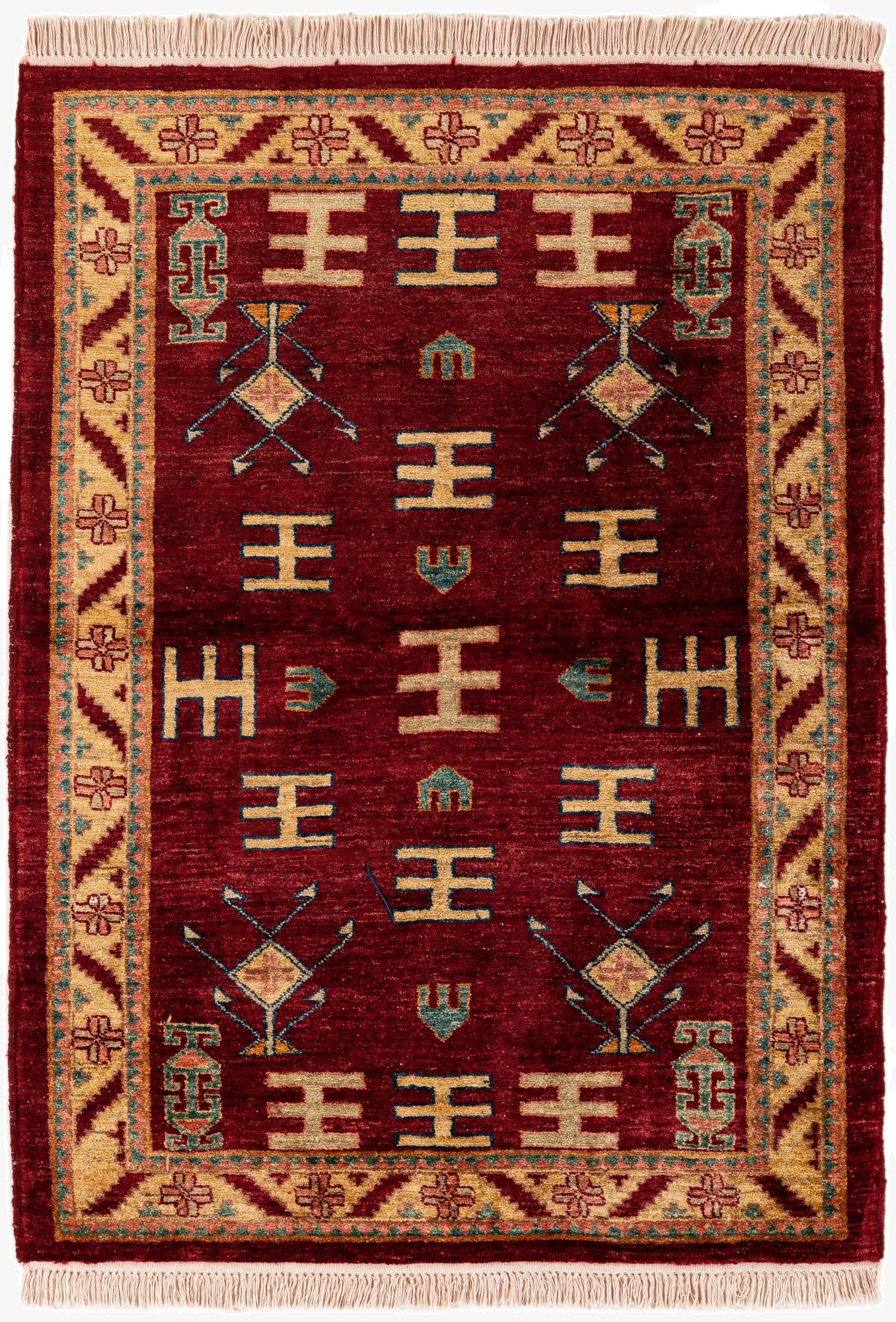 3' 3 x 4' 7  Hand Knotted Ziegler Wool Rug