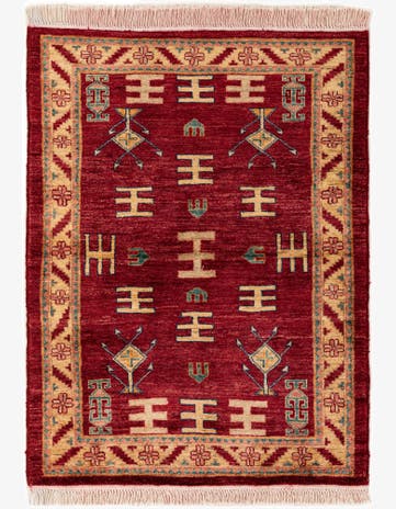 3' 4 x 4' 4 Hand Knotted Ziegler Wool Rug