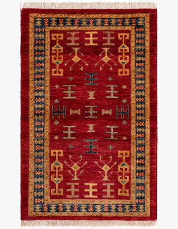 3' 5 x 5' 2 Hand Knotted Ziegler Wool Rug