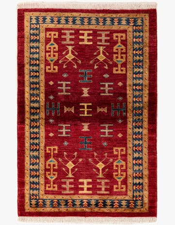 3' 5 x 5' 1 Hand Knotted Ziegler Wool Rug