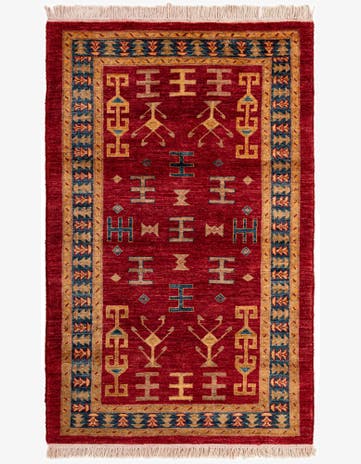 3' 5 x 5' 4 Hand Knotted Ziegler Wool Rug