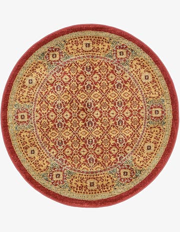 Red Amina Round Rug