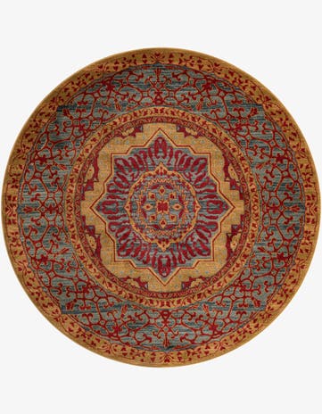 Red Amina Round Rug