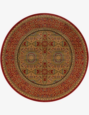 Red Amina Round Rug
