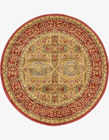 Red Amina Round Rug