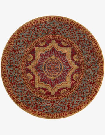 Red Amina Round Rug