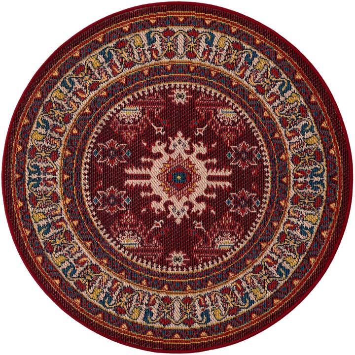 4' x 4' Easy-Clean Baja Indoor / Outdoor Round Rug
