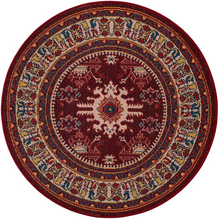 Detail image of 4' x 4' Easy-Clean Baja Indoor / Outdoor Round Rug