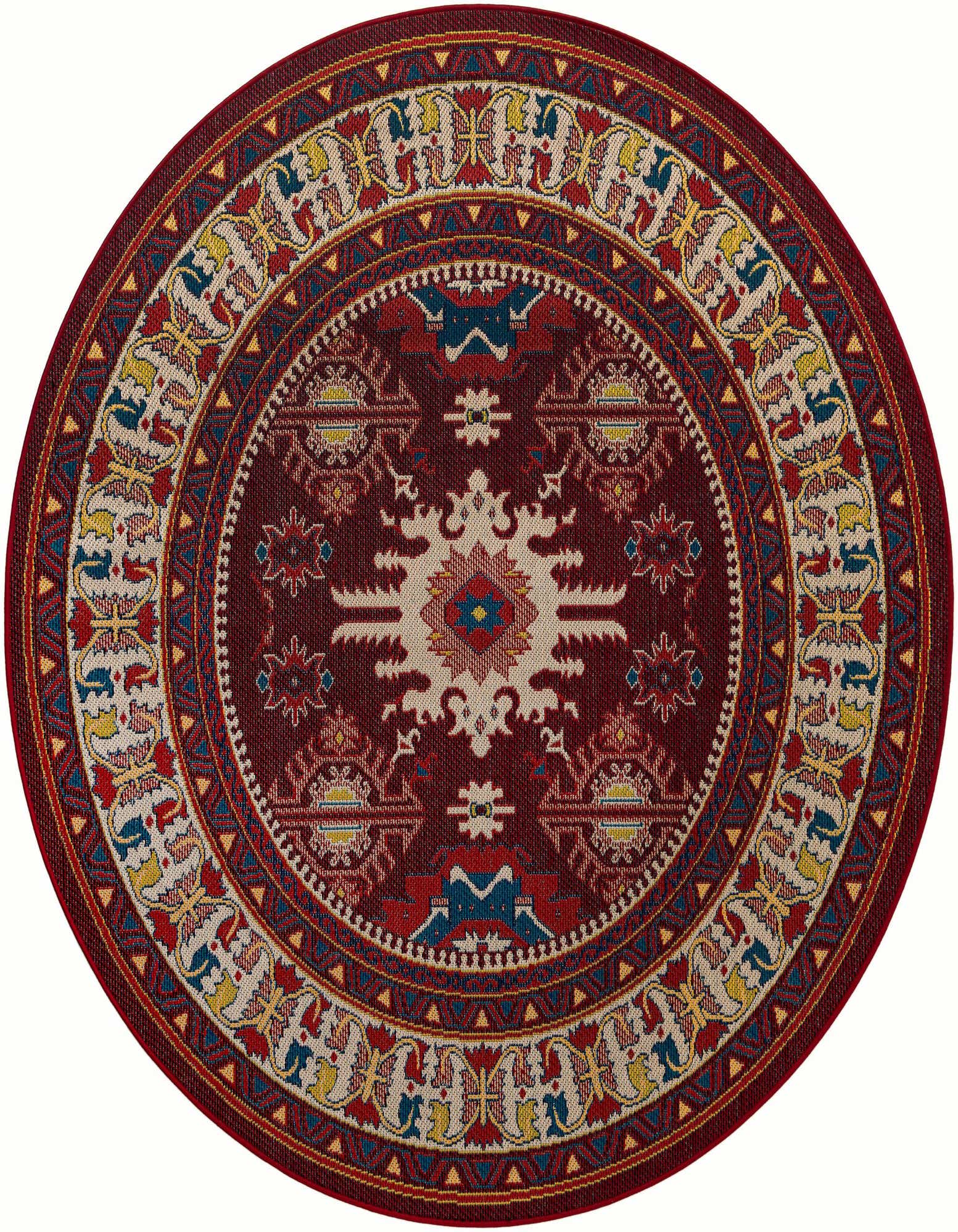 7' 10 x 7' 10 Easy-Clean Baja Indoor / Outdoor Round Rug