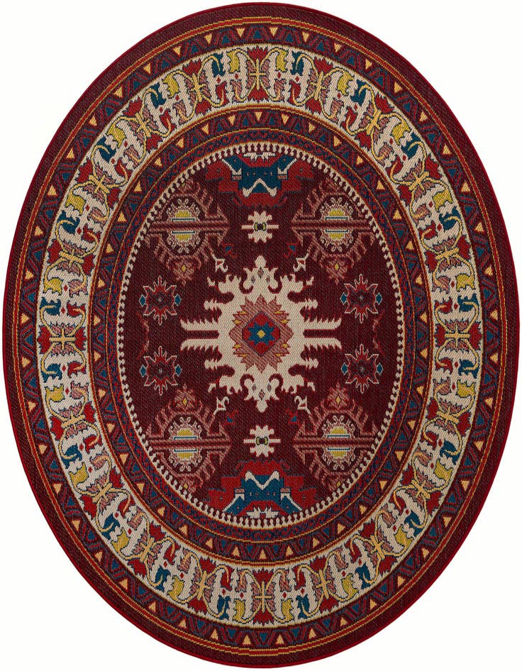 Detail image of 7' 10 x 7' 10 Easy-Clean Baja Indoor / Outdoor Round Rug
