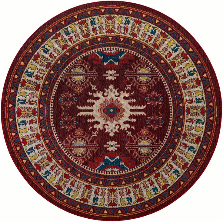 Detail image of 7' 10 x 7' 10 Easy-Clean Baja Indoor / Outdoor Round Rug