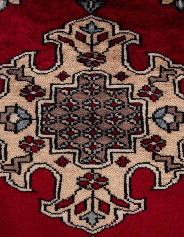 Detail image of 2' 6 x 2' 9  Hand Knotted Bokhara Oriental Wool Round Rug