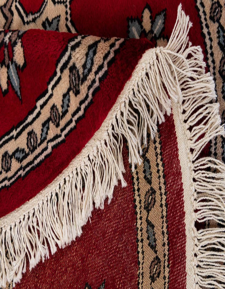 Detail image of 2' 6 x 2' 9  Hand Knotted Bokhara Oriental Wool Round Rug
