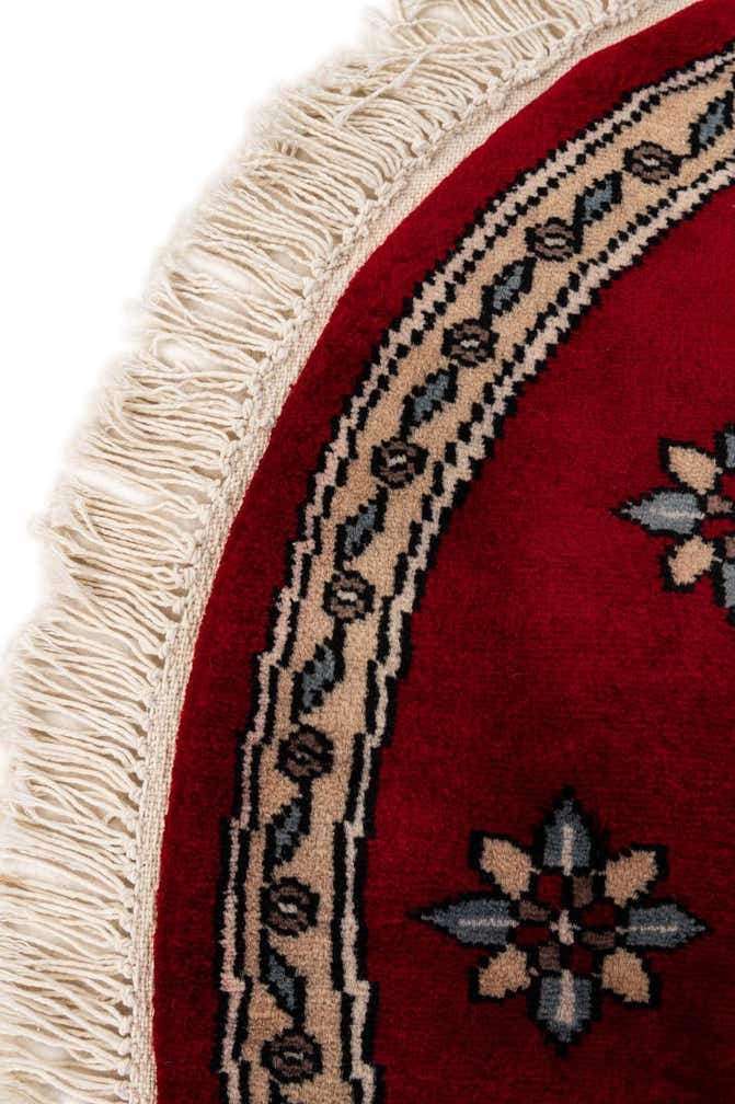 2' 6 x 2' 9 Hand Knotted Bokhara Oriental Wool Round Rug