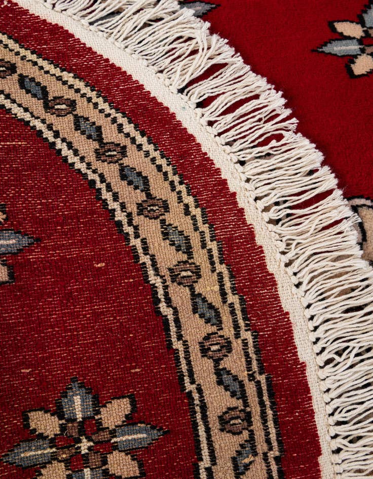 Detail image of 2' 6 x 2' 9  Hand Knotted Bokhara Oriental Wool Round Rug