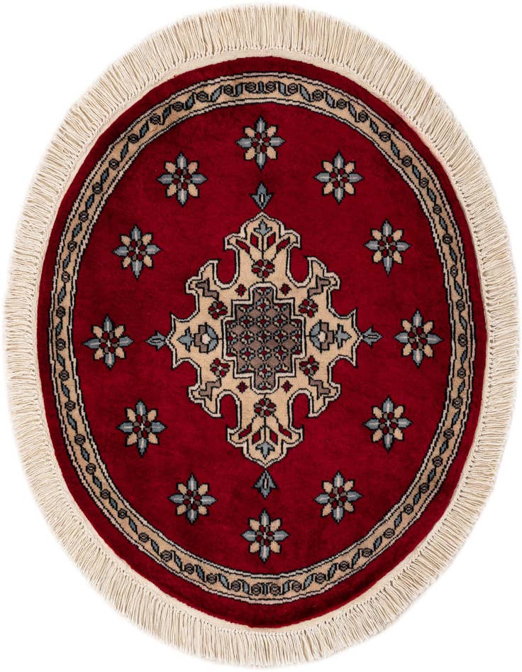 Detail image of 2' 6 x 2' 9 Hand Knotted Bokhara Oriental Wool Round Rug