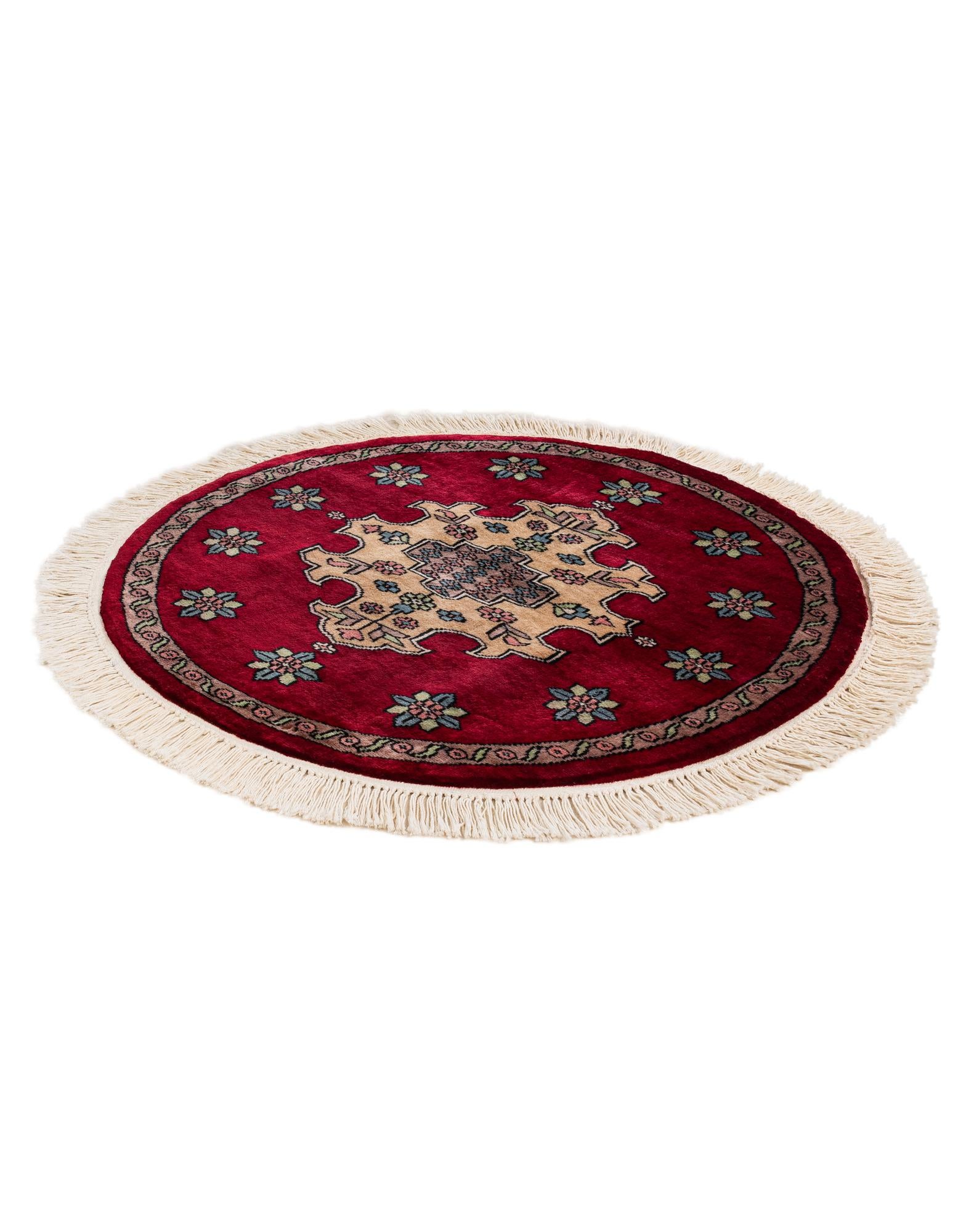 2' 7 x 2' 8 Hand Knotted Bokhara Oriental Wool Round Rug