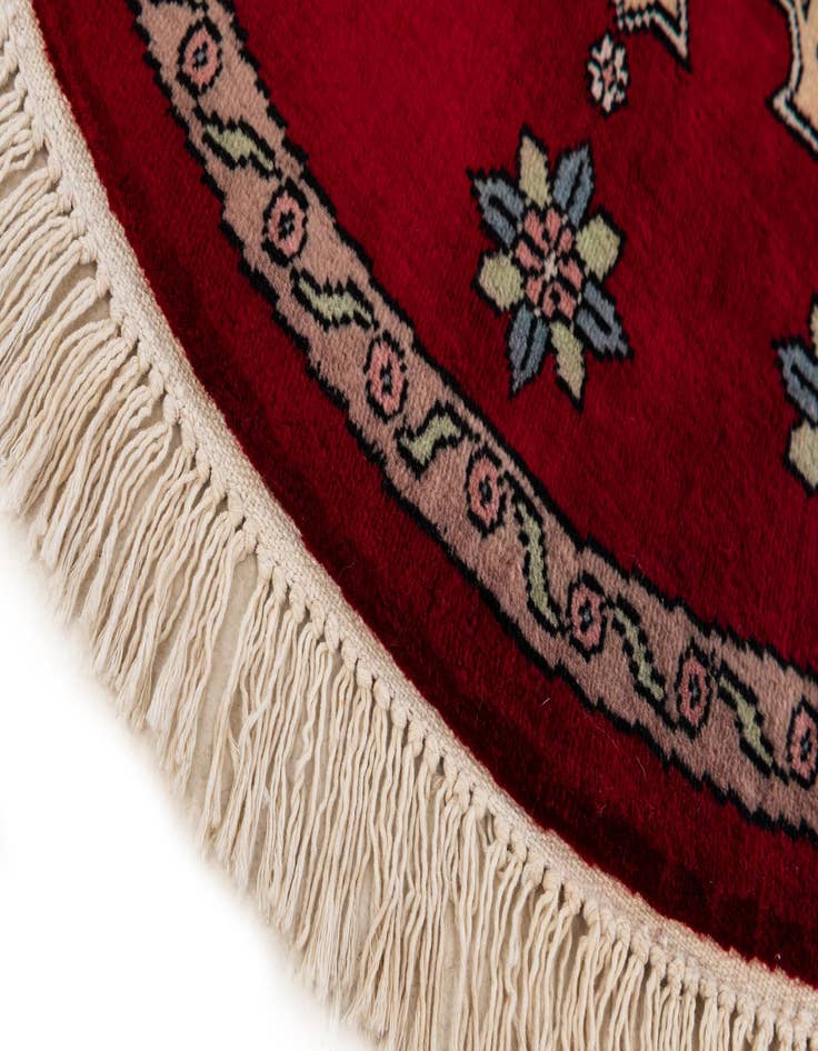 Detail image of 2' 7 x 2' 8  Hand Knotted Bokhara Oriental Wool Round Rug