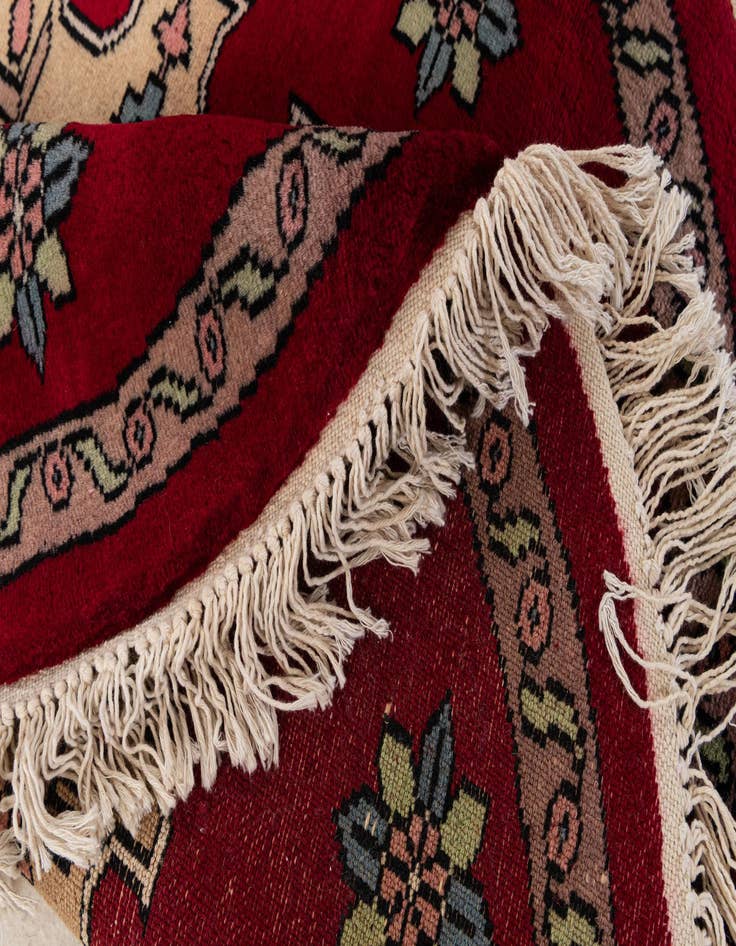 Detail image of 2' 7 x 2' 8  Hand Knotted Bokhara Oriental Wool Round Rug