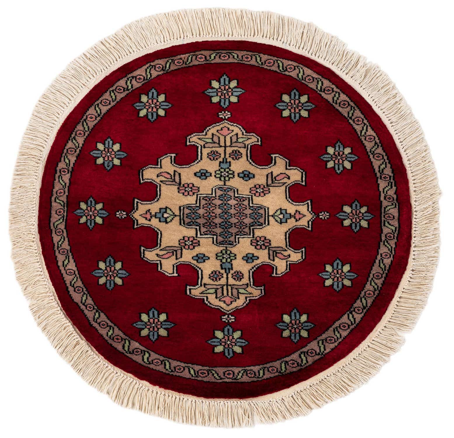 2' 7 x 2' 8 Hand Knotted Bokhara Oriental Wool Round Rug