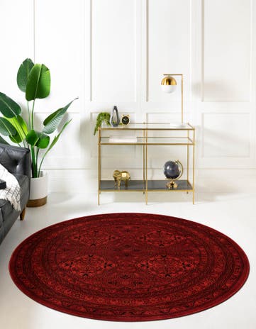Red Bokhara Round Rug