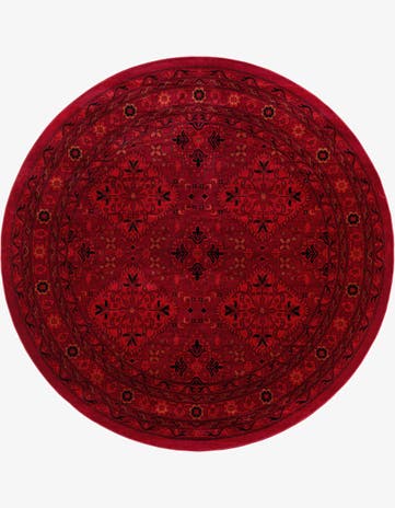 Red Bokhara Round Rug