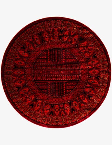 Red Bokhara Round Rug