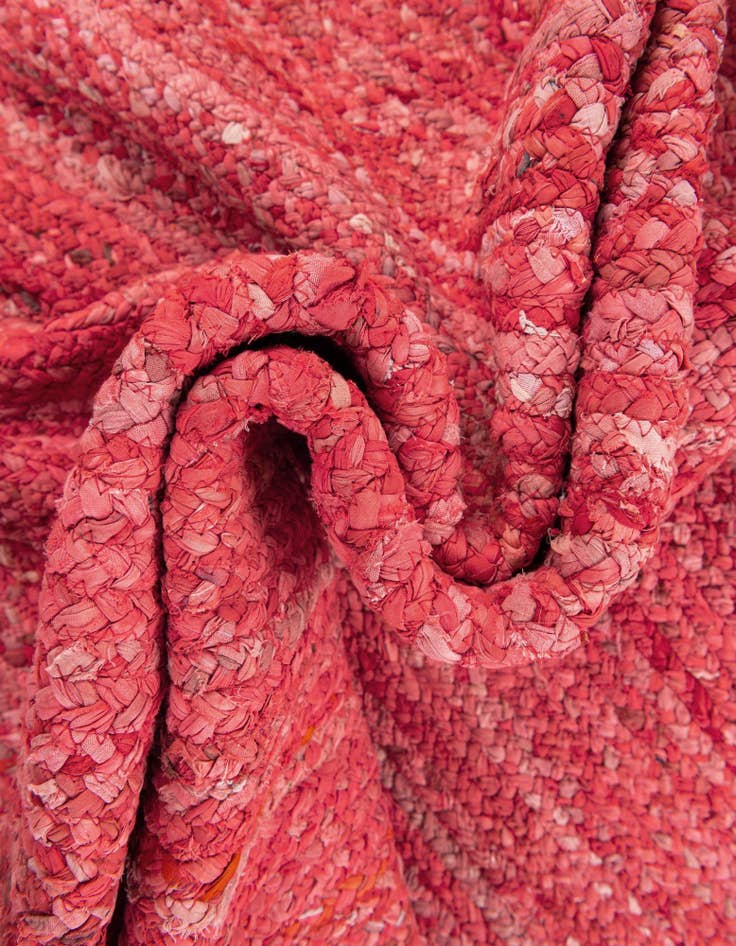 Detail image of 8' x 8'  Hand Braided Chindi Round Rug