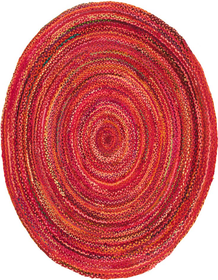 Detail image of 8' x 8' Handmade Braided Chindi Round Rug