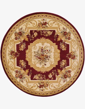 Red Chateau Round Rug