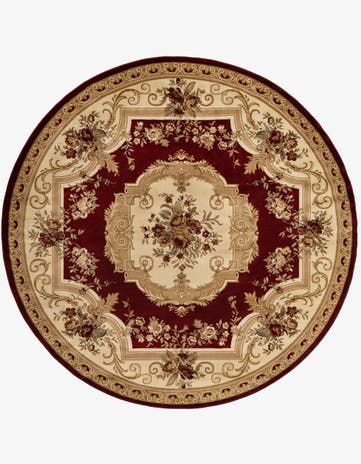 Red Chateau Round Rug
