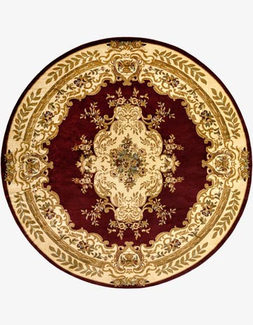 Red Chateau Round Rug