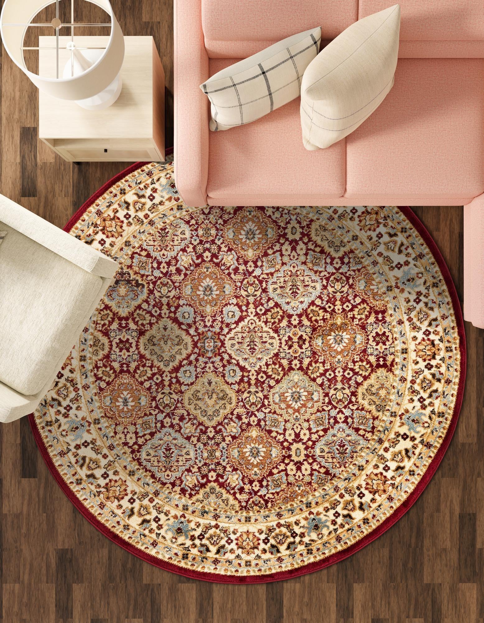 7' 10 x 7' 10 Classic Agra Round Rug