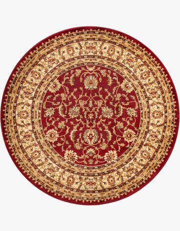 Red Classic Agra Round Rug